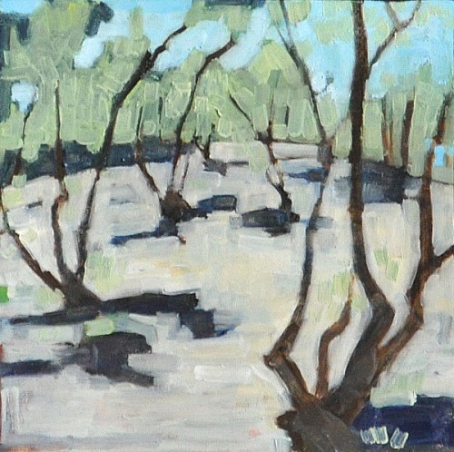 Original Fine Art Landscape Painting of Olive Grove in San Diego, CA