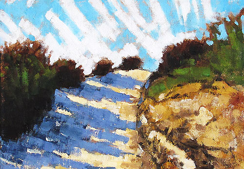 Balboa Park Hill Path, San Diego Landscape Painting