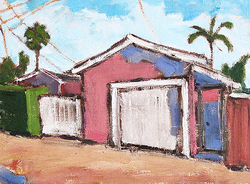 Pink House in Hillcrest, San Diego Painting