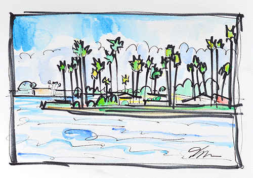 Mission Bay San Diego Watercolor